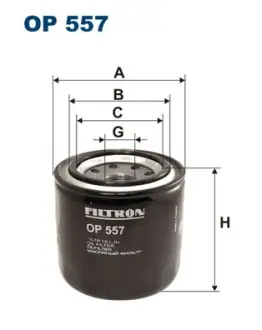 Oil filter, Spin-On. Фильтр масляный, накручиваемый FILTRON OP557