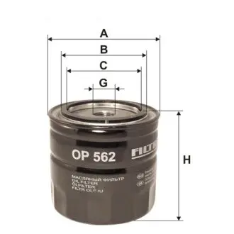 Oil filter, Spin-On. Фильтр масляный, накручиваемый FILTRON OP562