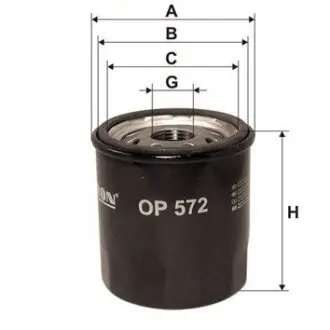 Oil filter, Spin-On. Фильтр масляный, накручиваемый FILTRON OP572