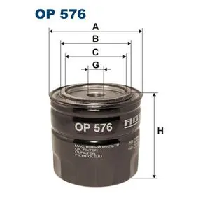 Oil filter, Spin-On. Фильтр масляный, накручиваемый FILTRON OP576