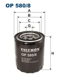 Oil filter, Spin-On. Фильтр масляный, накручиваемый FILTRON OP5808