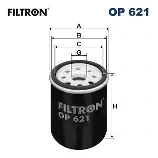 Oil filter, Spin-On. Фильтр масляный, накручиваемый FILTRON OP621 (фото 1)