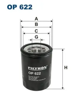 Oil filter, Spin-On. Фильтр масляный, накручиваемый FILTRON OP622