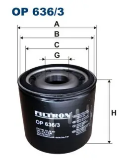 Oil filter, Spin-On. Фильтр масляный, накручиваемый FILTRON OP6363