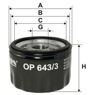 Oil filter, Spin-On. Фильтр масляный, накручиваемый FILTRON OP6433