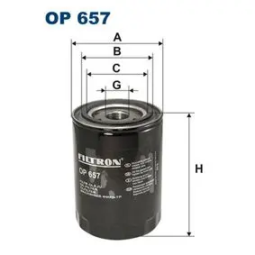 Oil filter, Spin-On. Фильтр масляный, накручиваемый FILTRON OP657