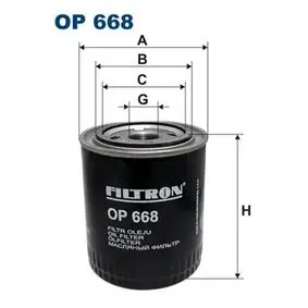 Oil filter, Spin-On. Фильтр масляный, накручиваемый FILTRON OP668