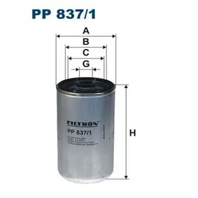 Fuel filter, Spin-On. Фильтр топливный, накручиваемый FILTRON PP8371