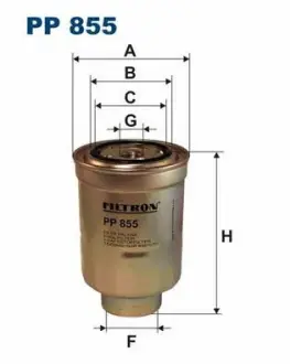 Fuel filter, Spin-On. Фильтр топливный, накручиваемый FILTRON PP855