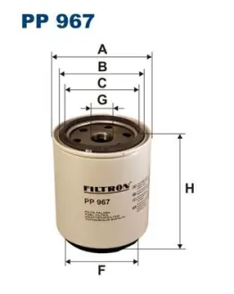 Fuel filter, water separator, Spin-On. Фильтр топливный сепаратор, накручиваемый FILTRON PP967