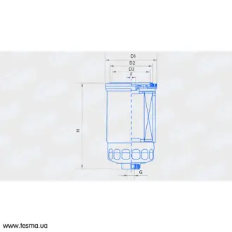 Fuel filter, Spin-On. Фильтр топливный, накручиваемый FINWHALE PF717