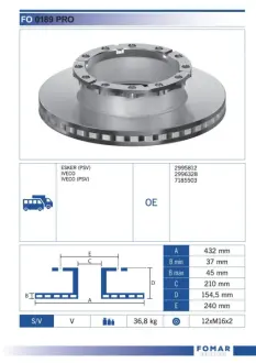 Тормозной диск FOMAR FO0189PRO
