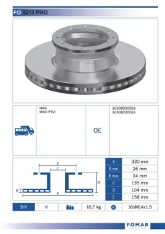 Тормозной диск FOMAR FO0213PRO