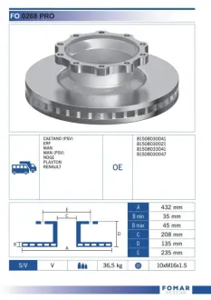 Тормозной диск FOMAR FO0268PRO
