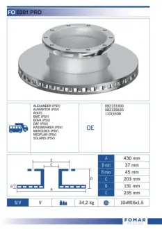 Тормозной диск FOMAR FO0301PRO