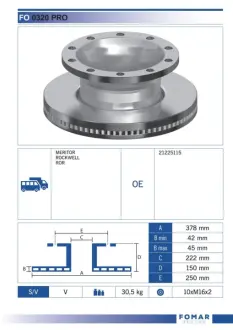 Тормозной диск FOMAR FO0320PRO