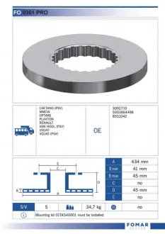 Тормозной диск FOMAR FO0361PRO