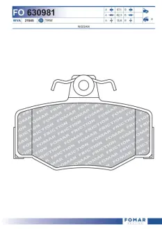Колодки гальмівні дискові FOMAR FO630981