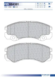 Колодки гальмівні дискові (комплект 4 шт) FOMAR FO684381