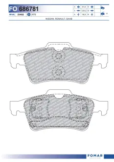 Колодки гальмівні дискові FOMAR FO686781