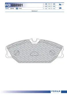 Колодки гальмівні дискові FOMAR FO688981
