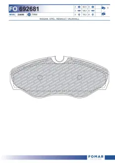 Колодки гальмівні дискові FOMAR FO692681