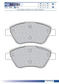 Колодки гальмівні дискові FOMAR FO693781