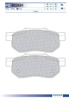 Колодки гальмівні дискові (комплект 4 шт) FOMAR FO902681