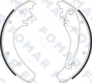 Комплект тормозных башмаков, барабанные тормоза FOMAR FO9095