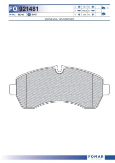 Колодки гальмівні дискові FOMAR FO921481