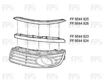 Накладка решетки п/тум. VW JETTA 06- Пр. FPS 9544926