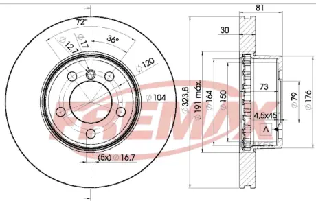 Диск тормозной передний Fremax BD-0265 FREMAX BD0265