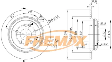 Диск тормозной задний Fremax BD-0416 FREMAX BD0416