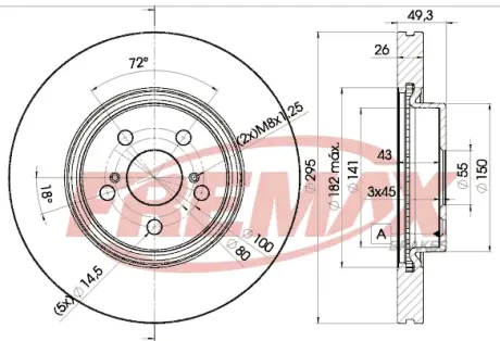 Диск тормозной передний Fremax BD-0505 FREMAX BD0505