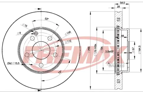 Диск тормозной передний Fremax BD-0812 FREMAX BD0812