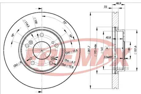 Диск тормозной передний Fremax BD-1705 FREMAX BD1705