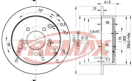 Диск тормозной задний Fremax BD-2907 FREMAX BD2907