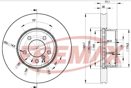 Диск тормозной передний Fremax BD-3221 FREMAX BD3221