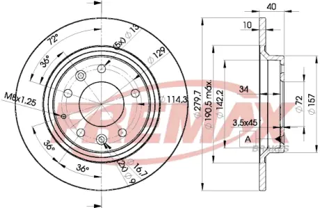 Диск тормозной задний Fremax BD-3268 FREMAX BD3268