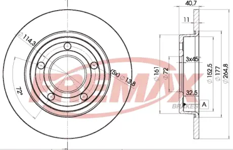 Диск тормозной задний Fremax BD-3275 FREMAX BD3275