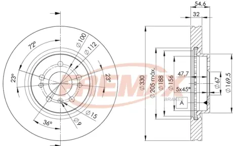 Диск тормозной передний Fremax BD-3507 FREMAX BD3507