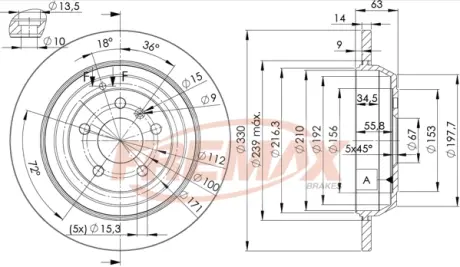 Диск тормозной задний Fremax BD-3508 FREMAX BD3508