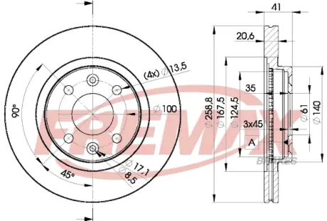 Диск тормозной передний Fremax BD-3550 FREMAX BD3550