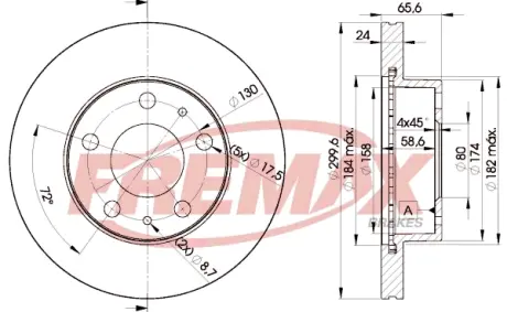 Диск тормозной передний Fremax BD-4682 FREMAX BD4682