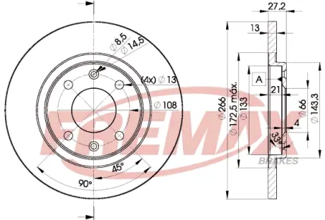 Диск тормозной передний Fremax BD-4692 FREMAX BD4692
