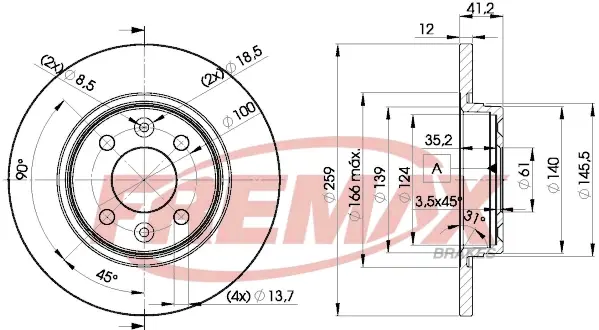 Диск тормозной передний Fremax BD-4707 FREMAX BD4707 (фото 1)
