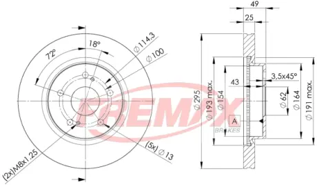 Диск тормозной передний Fremax BD-4803 FREMAX BD4803