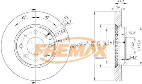 Диск тормозной передний Fremax BD-5002 FREMAX BD5002