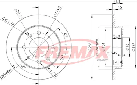 Диск тормозной задний Fremax BD-5020 FREMAX BD5020