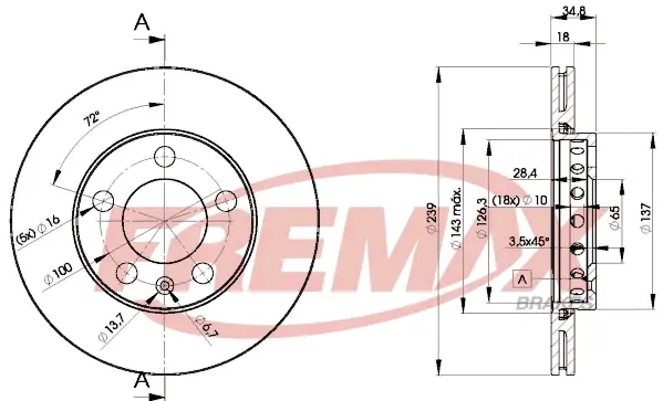 Диск тормозной передний Fremax BD-5308 FREMAX BD5308 (фото 1)